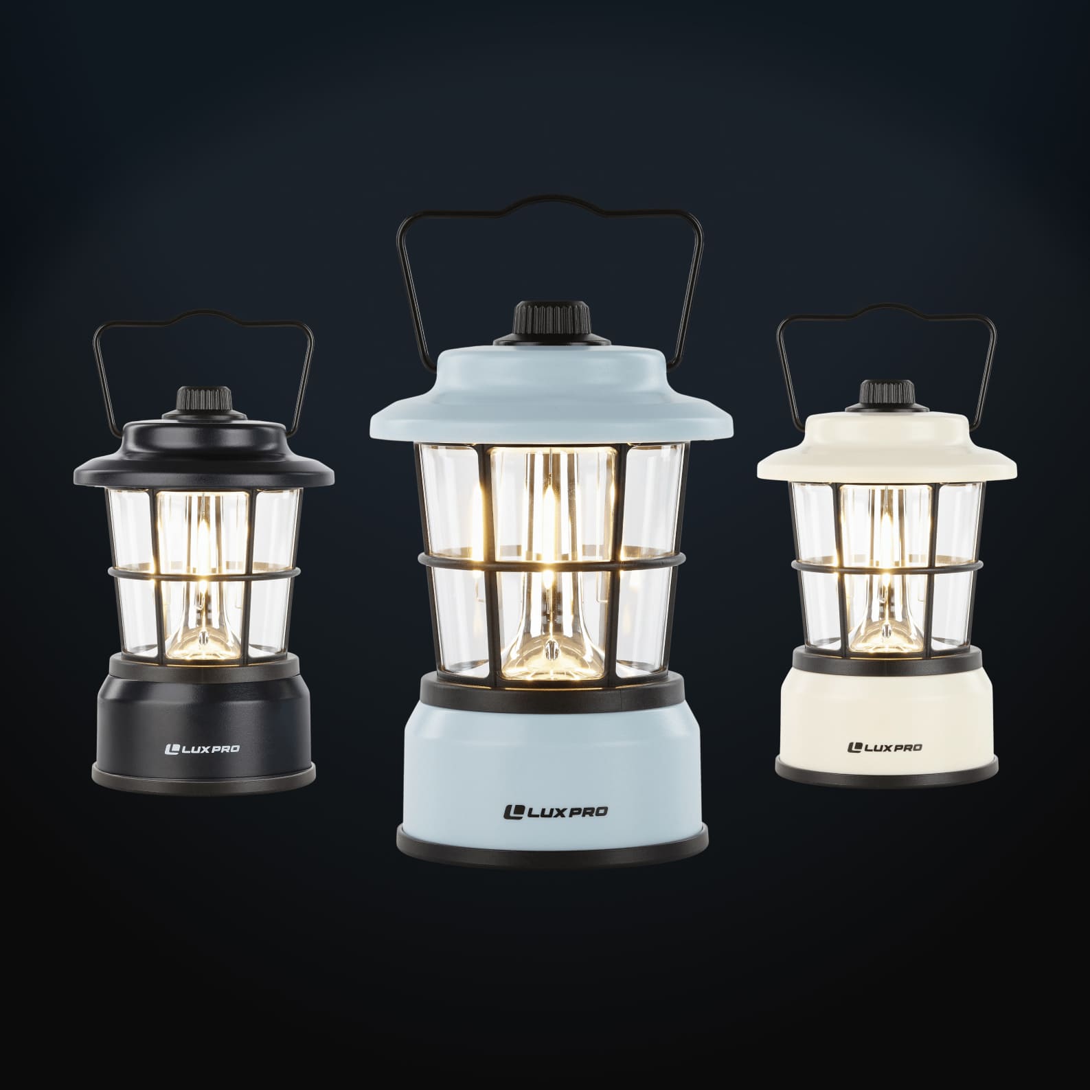 LUXPRO Retro LED Lantern - Battery-Powered Emergency Lantern - Water Resistant - Bright LED Lamp for Indoor & Outdoor Use