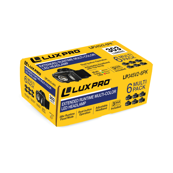 LP345V2 - 6 Pack Extended Run-Time Multi-Color LED Headlamp V2