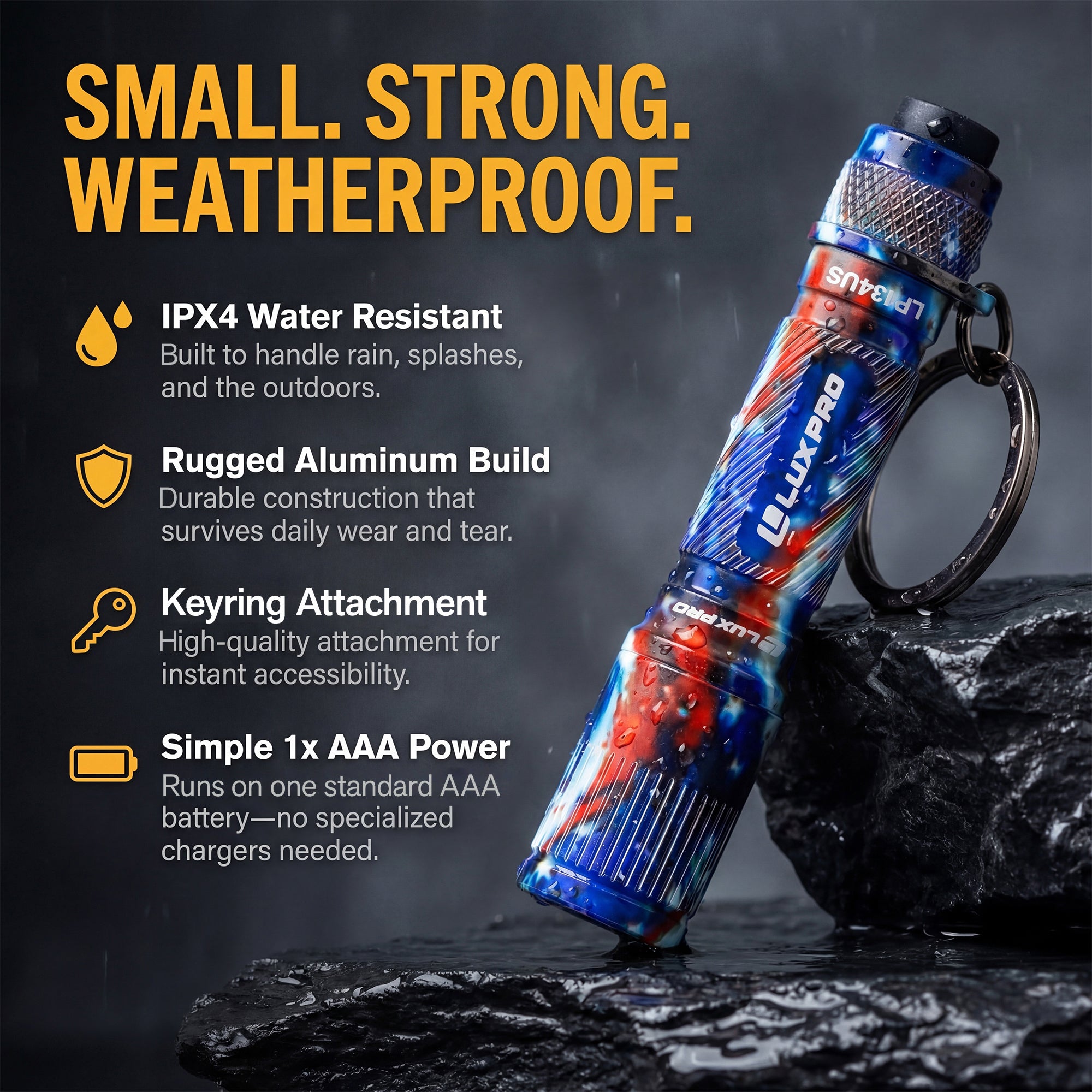 USA Series LED Keyring Flashlight - 100 Lumens | LP134US