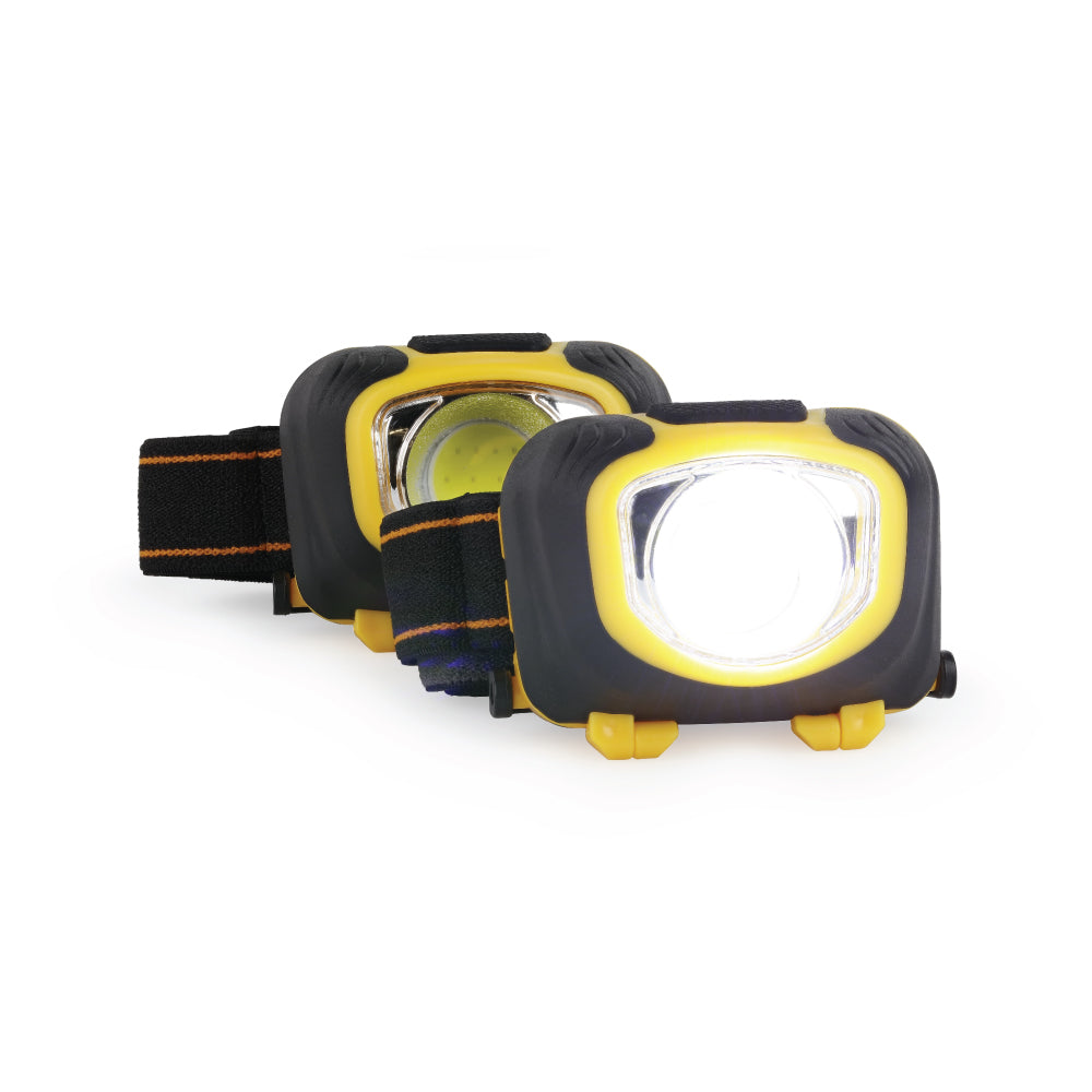 2 pack of head flashlight with one LED Headlamp turned on