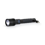 Tactical flashlight turned on with USC-C charging cord