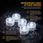 LP172 | Waterproof Micro LED Puck Lights, 5 Pack