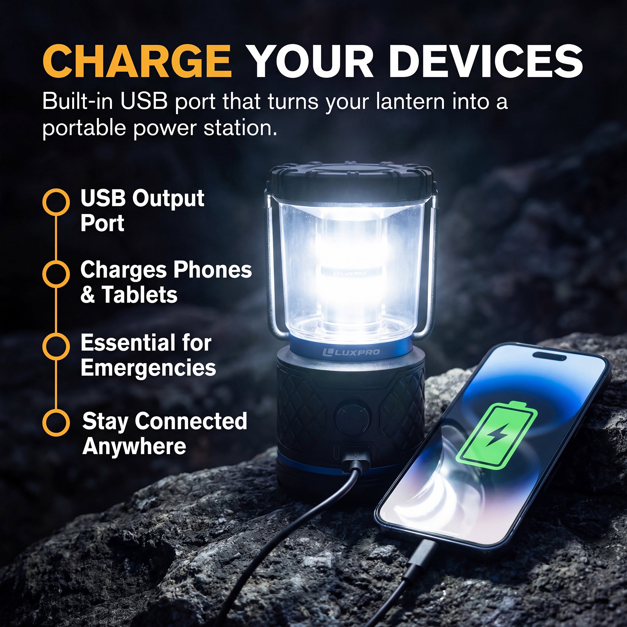 Dual Power LED Lantern - 2000 Lumens | LP1512V2