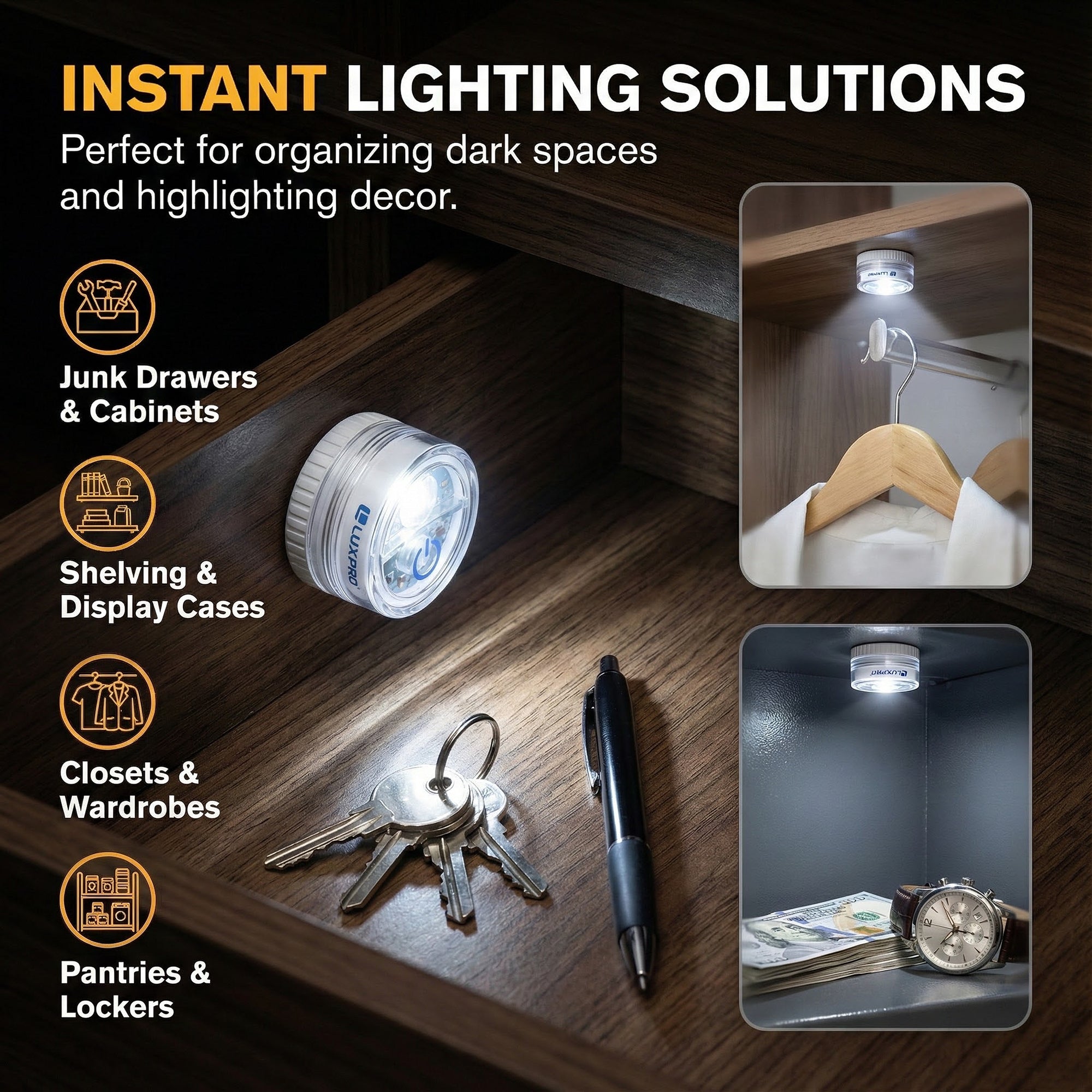 LP172 | Waterproof Micro LED Puck Lights, 5 Pack