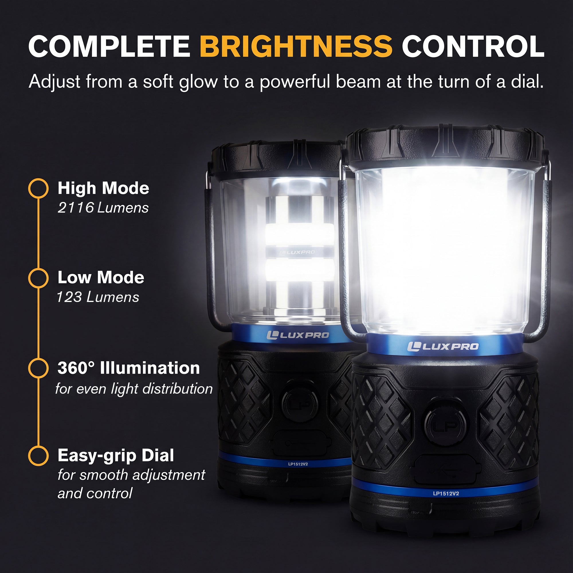 Dual Power LED Lantern - 2116 Lumens | LP1512V2 | LUXPRO