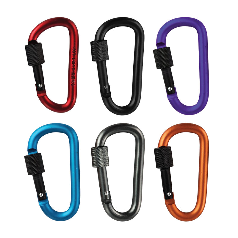 LP128-6PK | Locking Spring Gate Carabiners 6 Pack