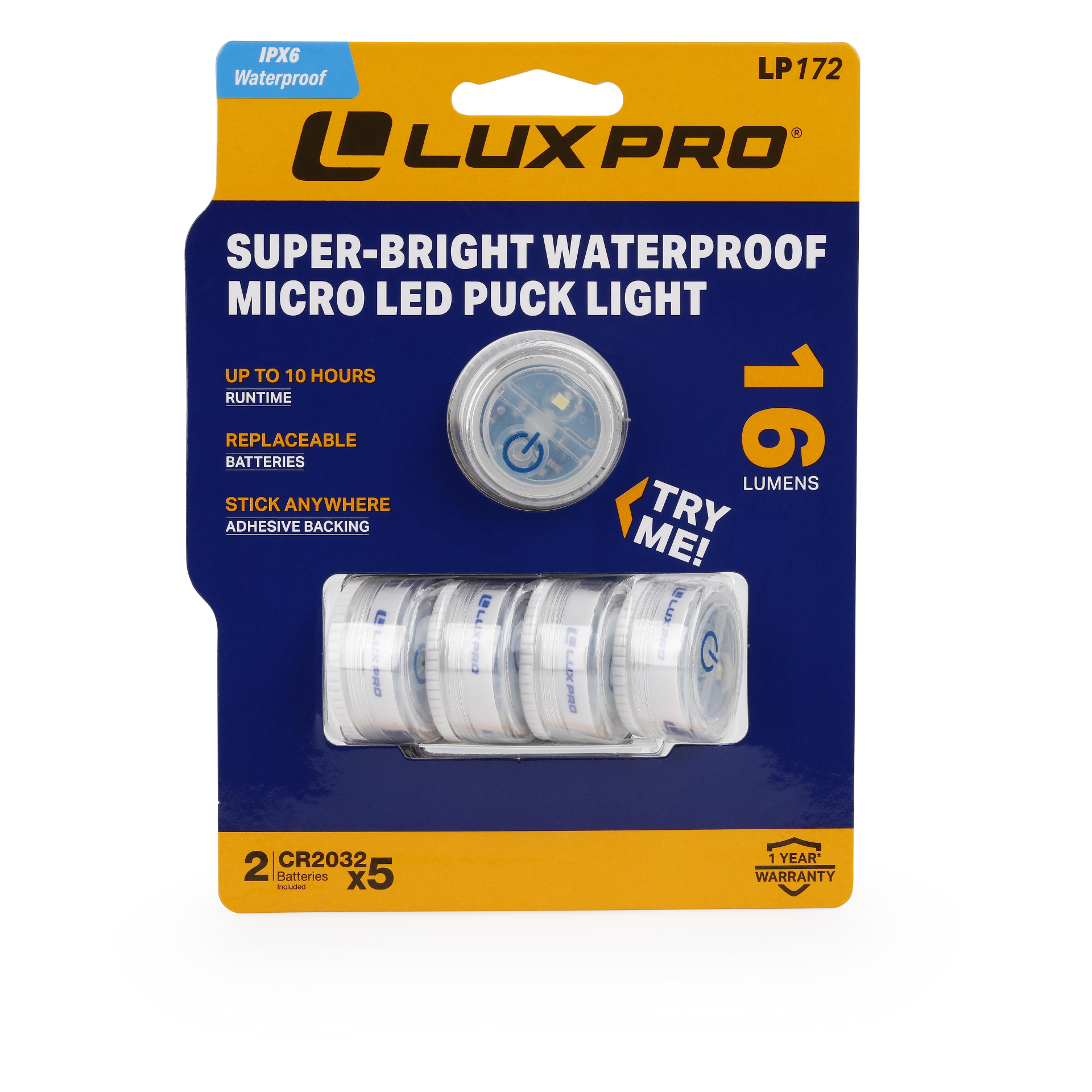 LP172 | Waterproof Micro LED Puck Lights, 5 Pack