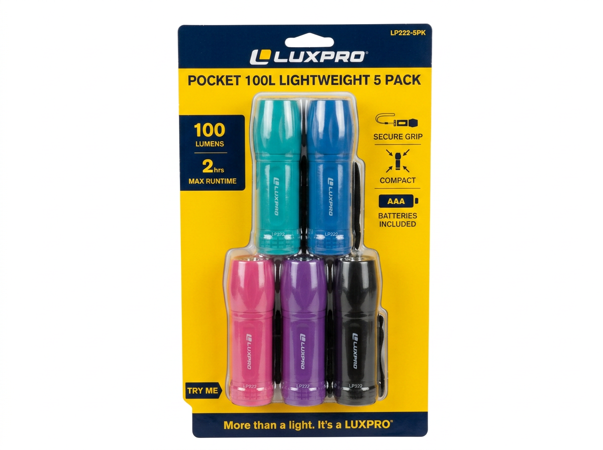 100 Lumen Lightweight LED Flashlight, 5 Pack | LP222-5PK