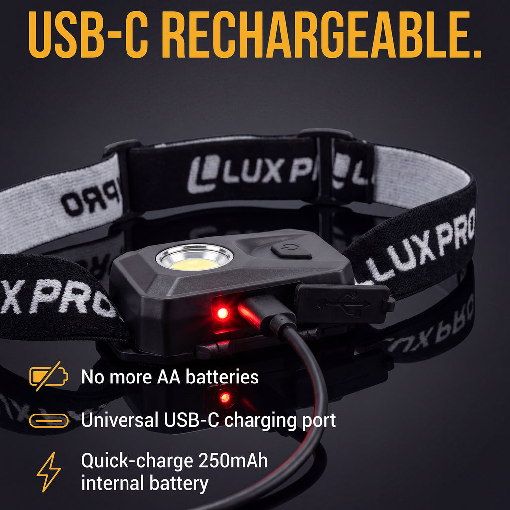 Rechargeable LED Headlamp – 250 Lumens – 1 or 2 Pack | LP342 & LP342-2PK