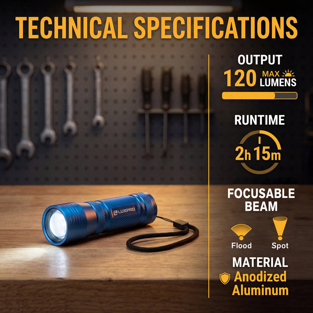 Focusing LED Flashlight 2-Pack - 120 Lumen | LP833-2PK