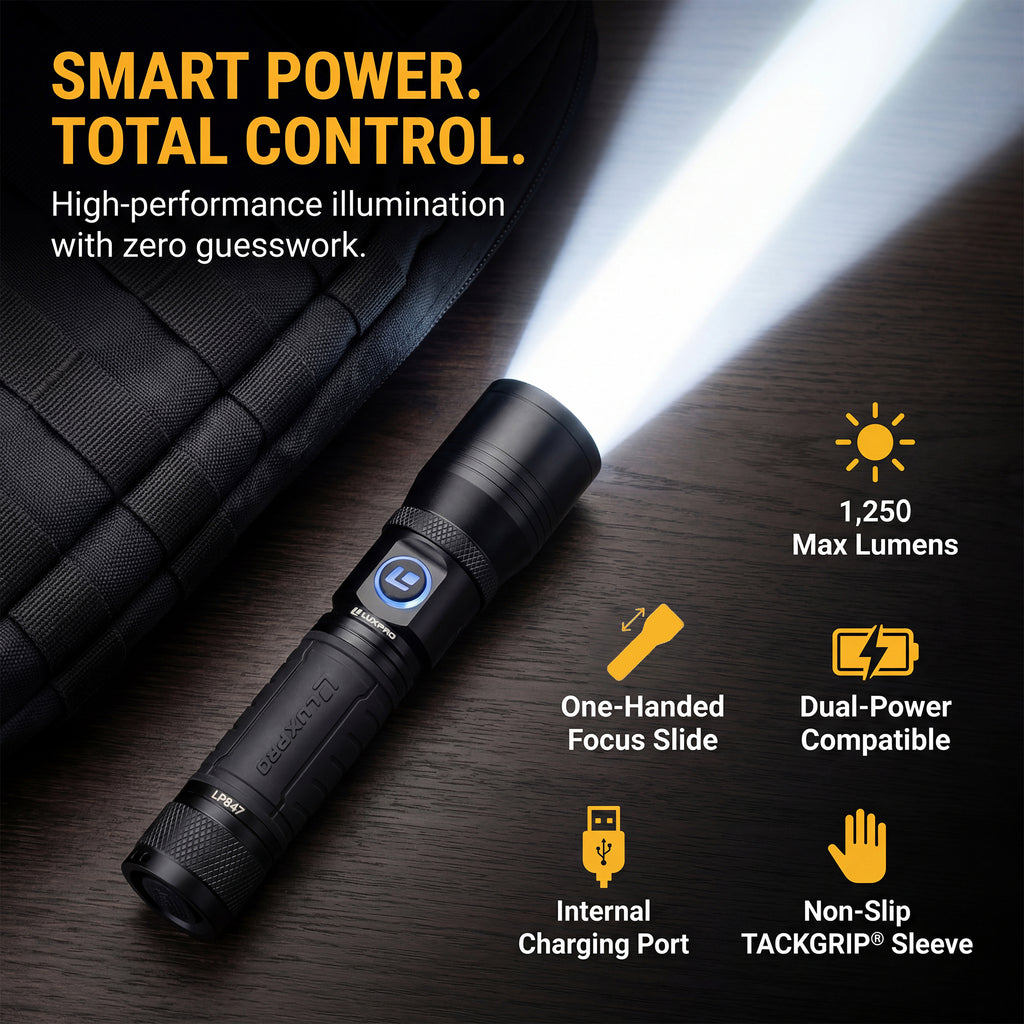 Dual-Power Focusing LED Flashlight - 1250 Lumens | LP847