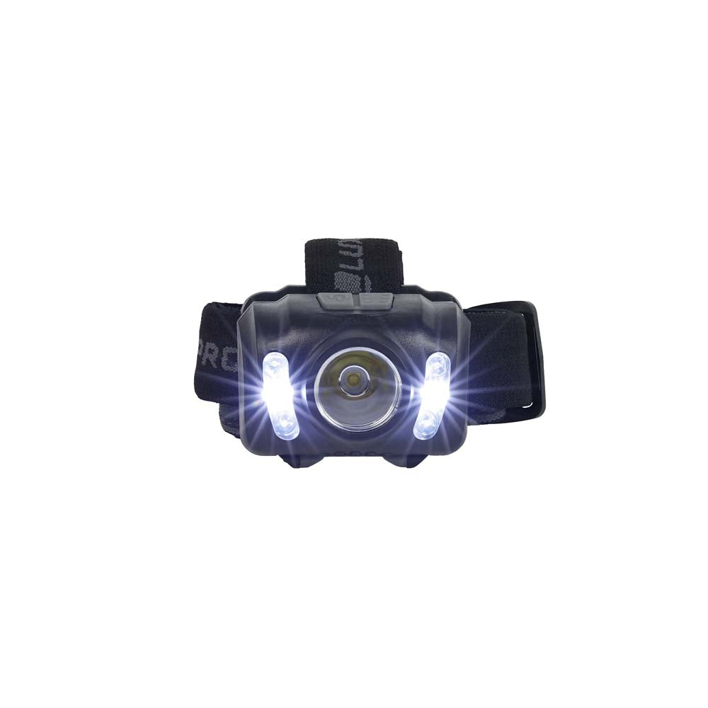 Camping headlamp on flood mode
