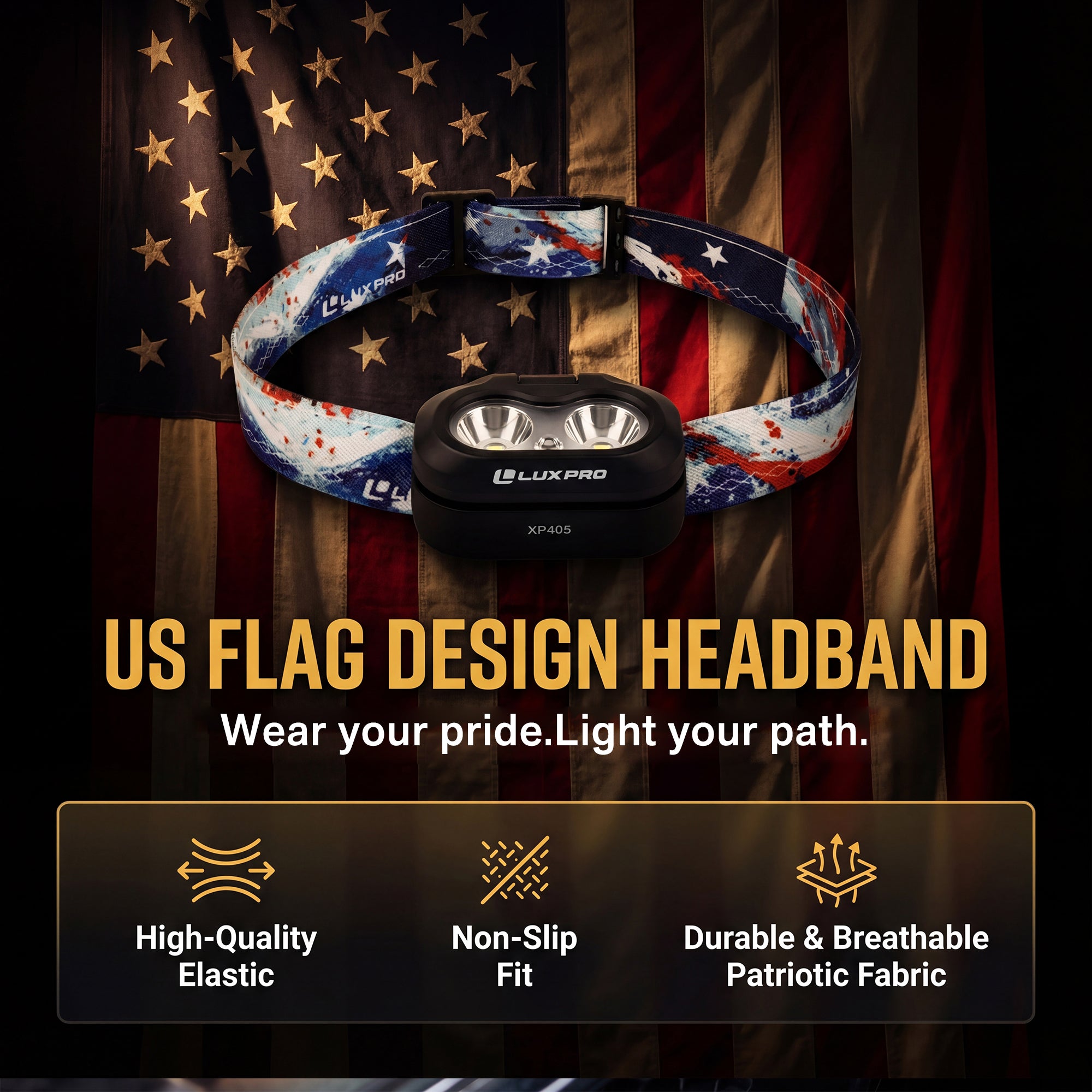 USA Series Rechargeable Flip-up Headlamp - 450 Lumens | XP405US
