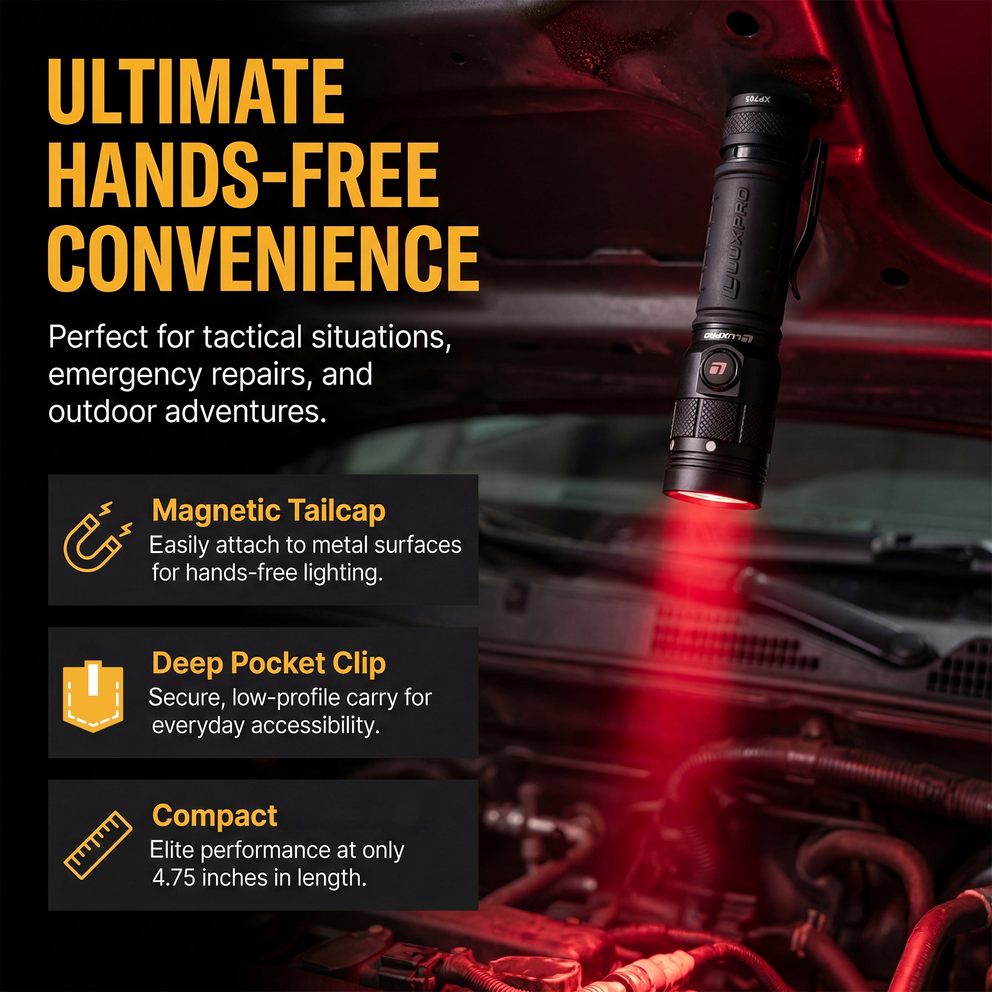Pro Series - Power Plus Red LED Flashlight - 1200 Lumen | XP705