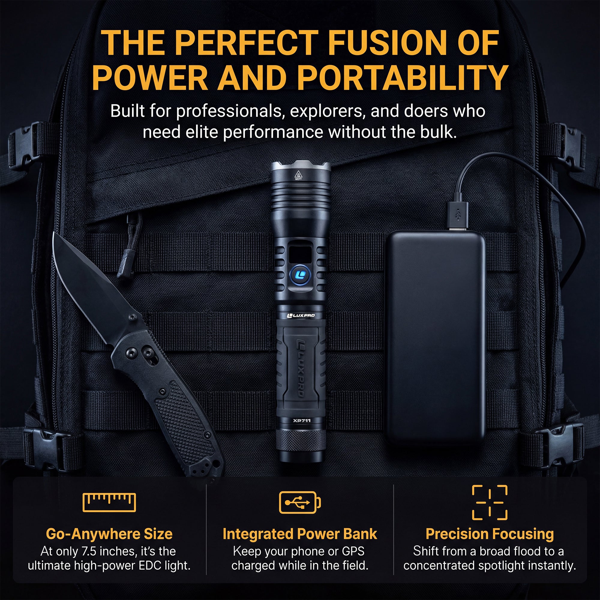 Pro Series DS - High performance LED Flashlight - 4400 Lumen | XP711