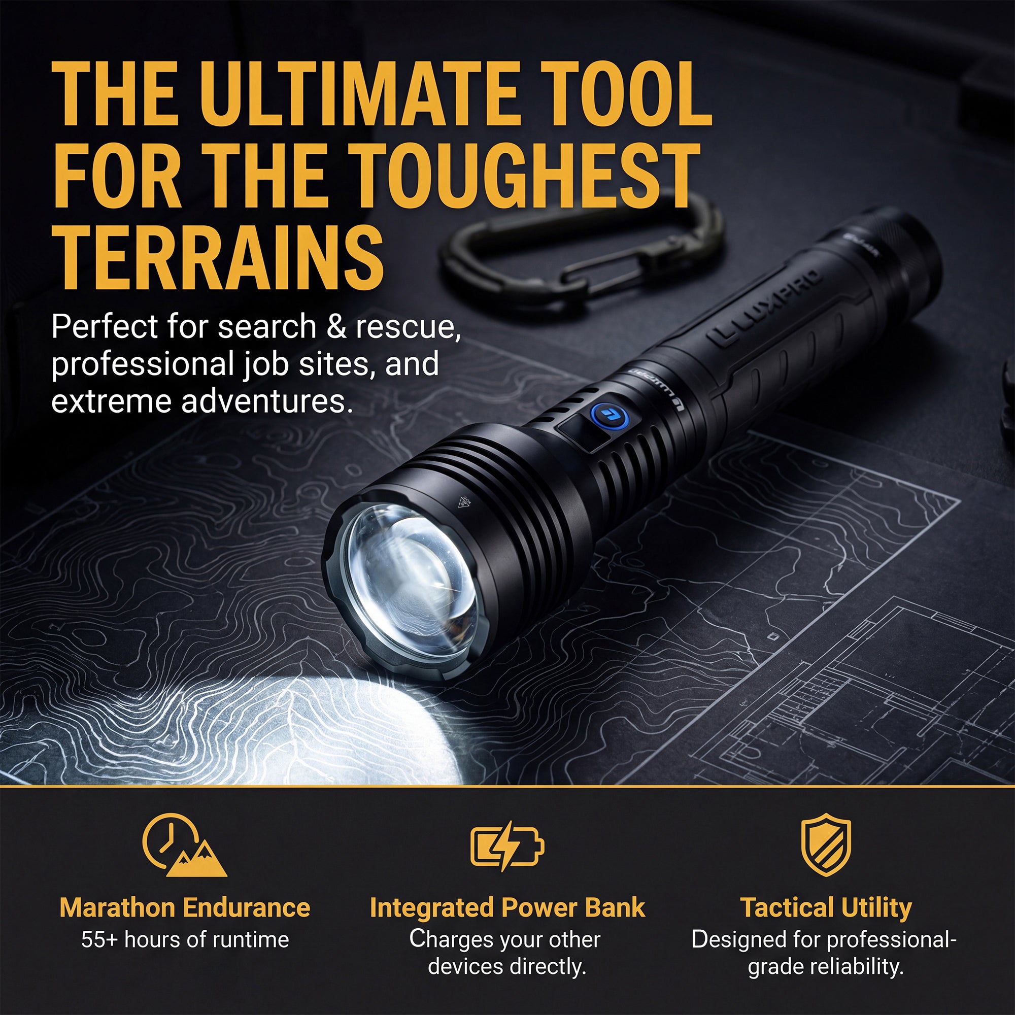Pro Series DS - High Performance Rechargeable LED Flashlight - 11600 Lumen | XP713