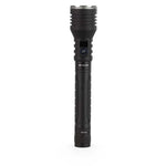 Black LED flashlight on a white background