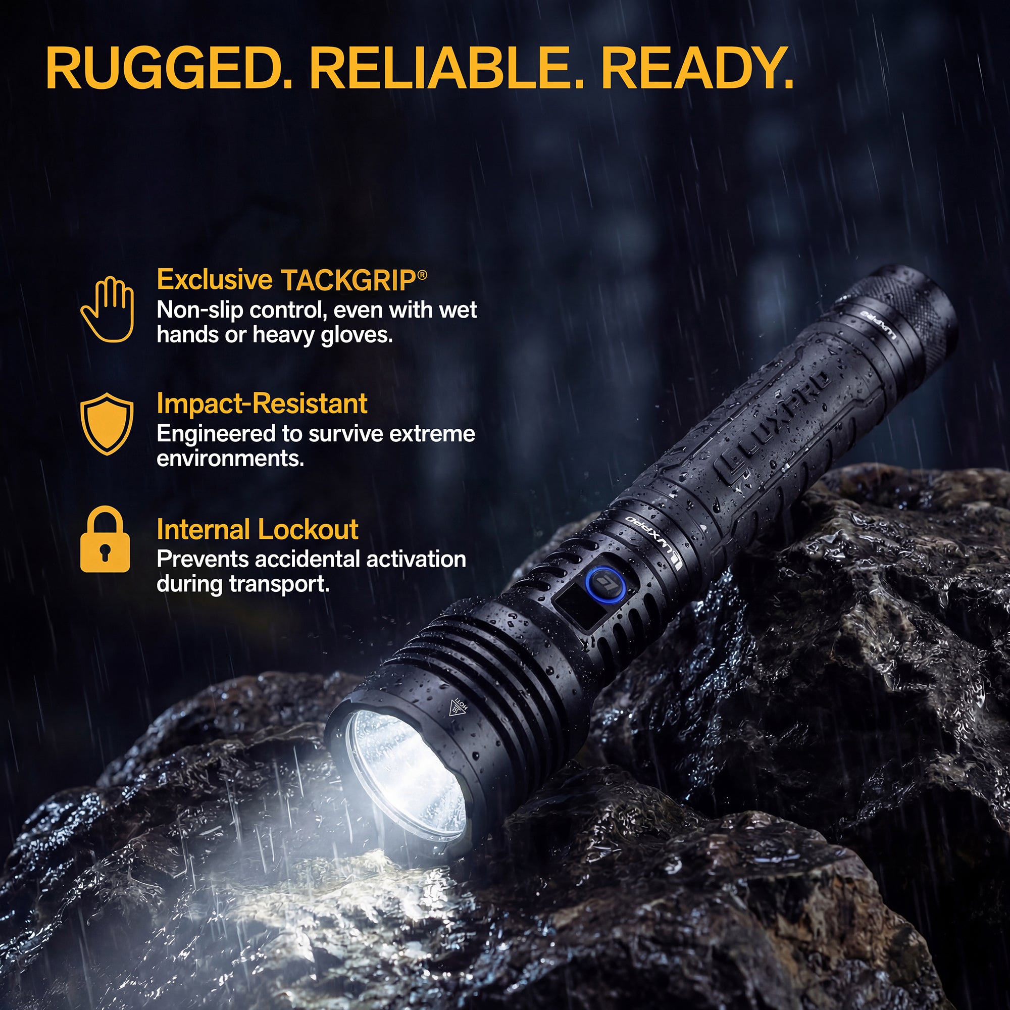 Pro Series DS - High Performance Rechargeable LED Flashlight - 16000 Lumen | XP715