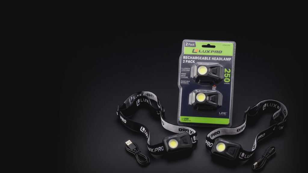 Rechargeable LED Headlamp – 250 Lumens – 1 or 2 Pack | LP342 & LP342-2PK