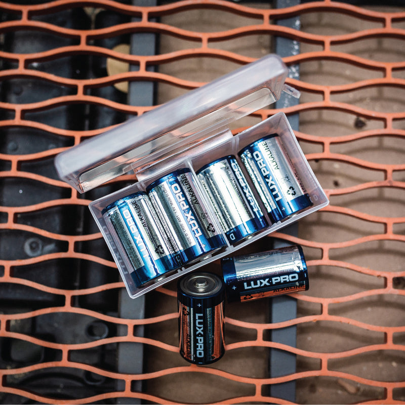 8 D Cell Batteries and Storage Box – LUXPRO