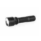 Image of Rechargeable LED Flashlight in horizontal position, turned on