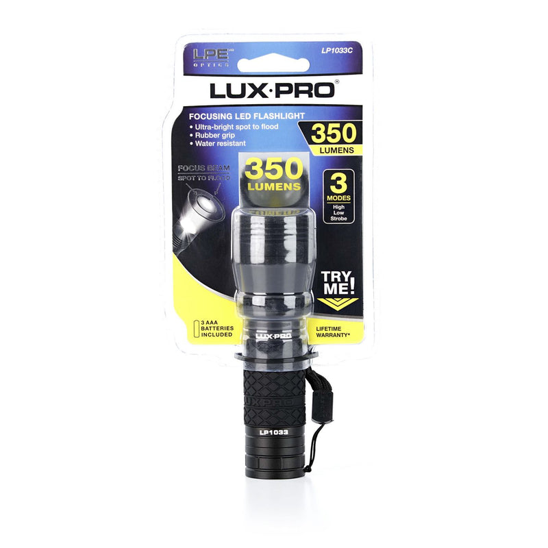 Luxpro LP290V2 Compact LED Flashlight with Pocket Clip (Black)