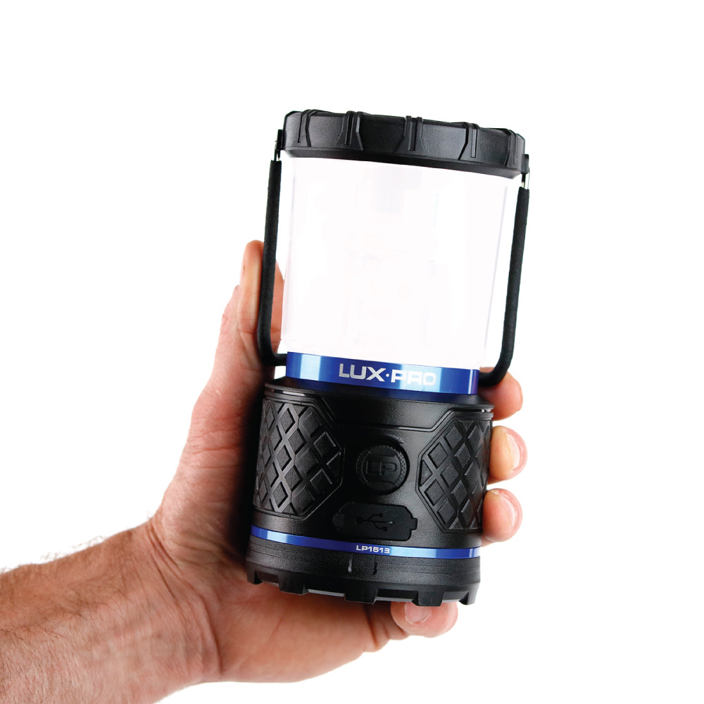 LP1513 Rechargeable Dual-Power 900 Lumen LED Lantern w Diffused