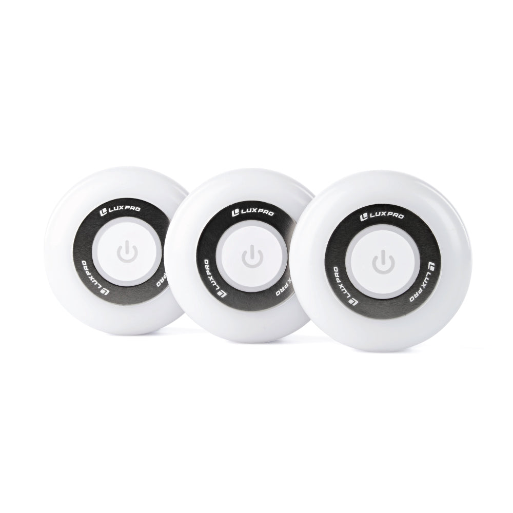 LP174 Diffused Lens Adhesive Puck Lights, 3 Pack – LUXPRO