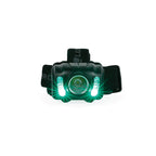 Headlamp turned on in green LED flood mode