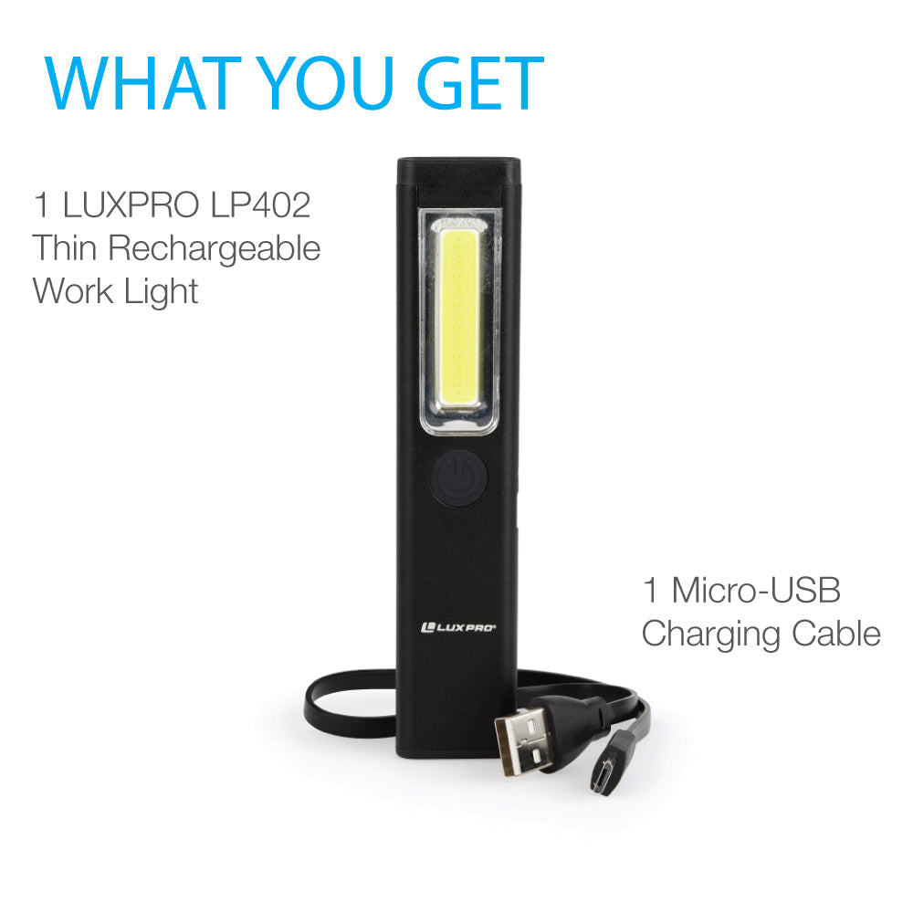 LP402 200 Lumen Thin Rechargeable Work Light