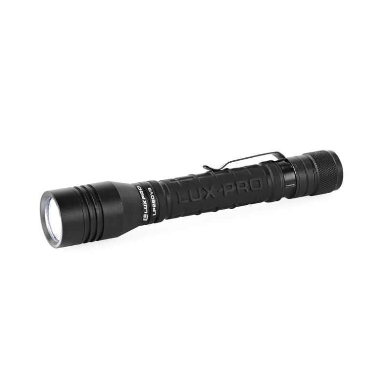 Black LED Flashlight turned on