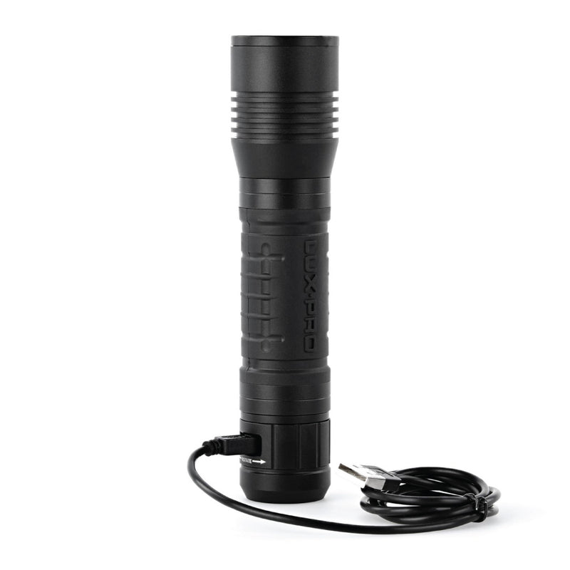 Vertical image of LED Flashlight Plugged in 