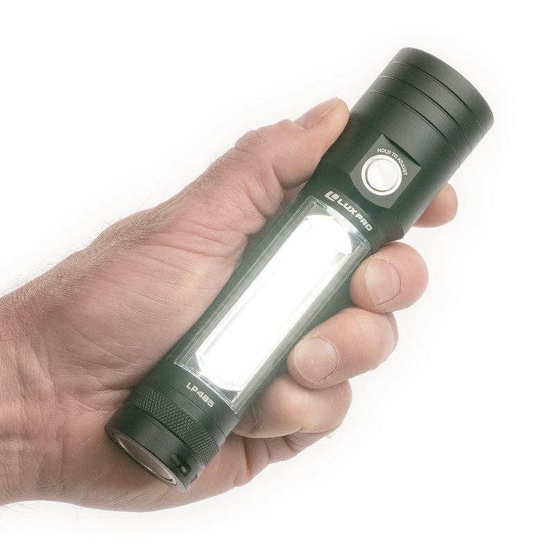 LUXPRO Multi-Function Utility 537 Lumen LED Flashlight and Work Light -  Handheld Battery Powered Work Light for Up to 13 Hours Use - Portable Light  for Camping, Garage, and More - Batteries Included 